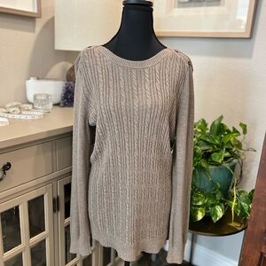 Banana Republic Women's Cable Knit Sweater - Taupe